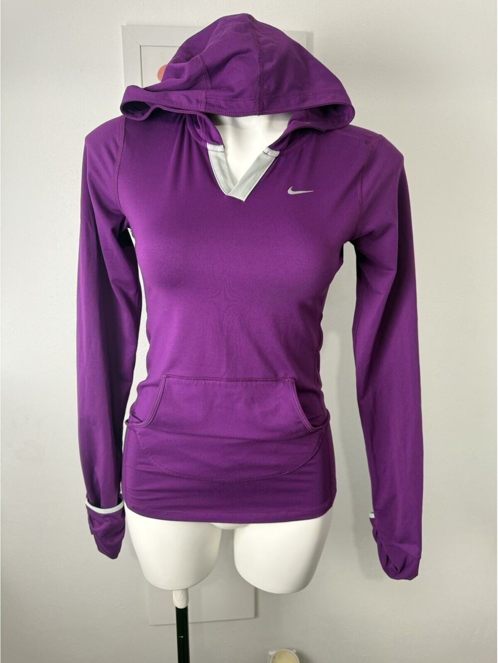 NIKE Element Running Dri-Fit Hoodie Reflective Plum Purple Size XS